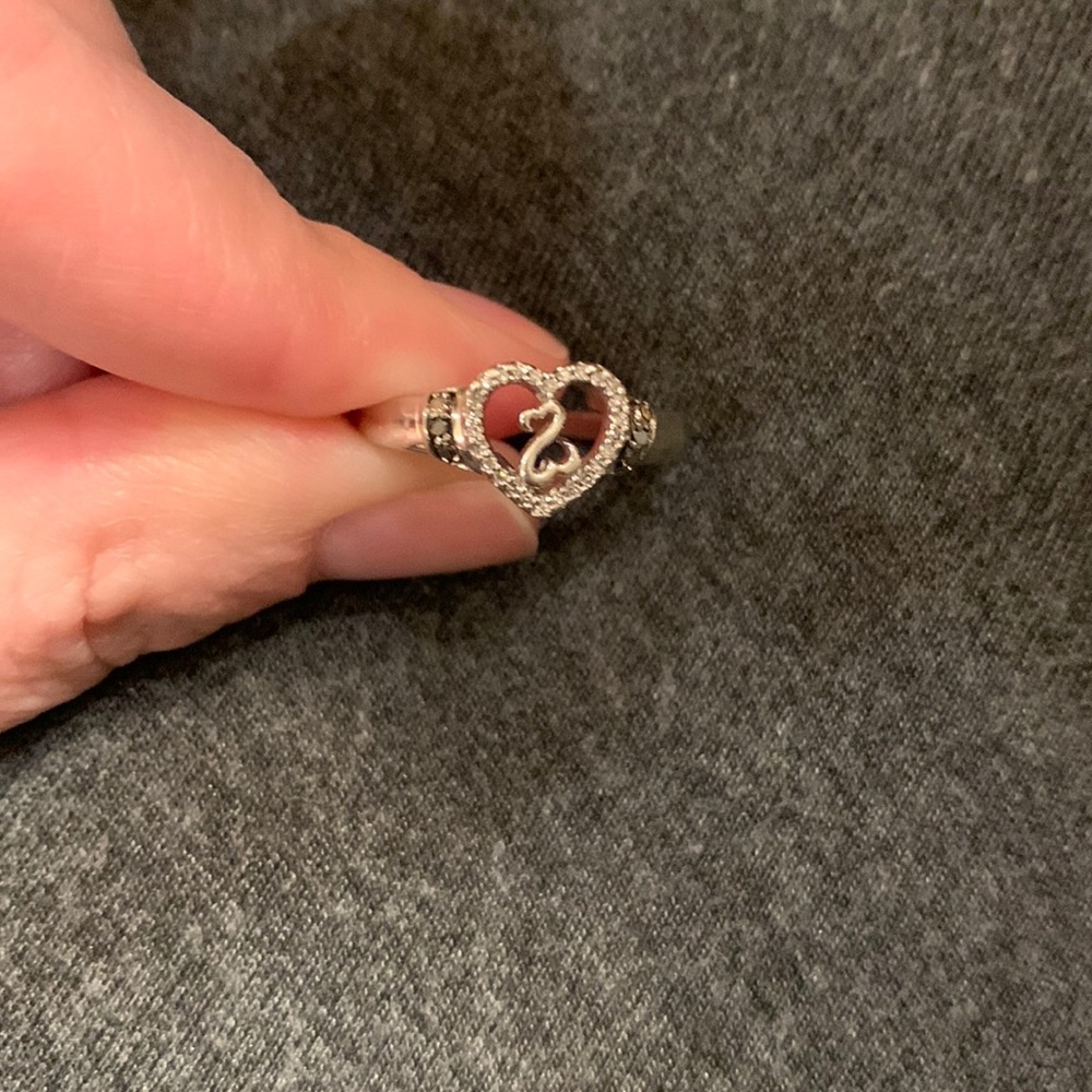 Sterling Silver Open Hearts Ring